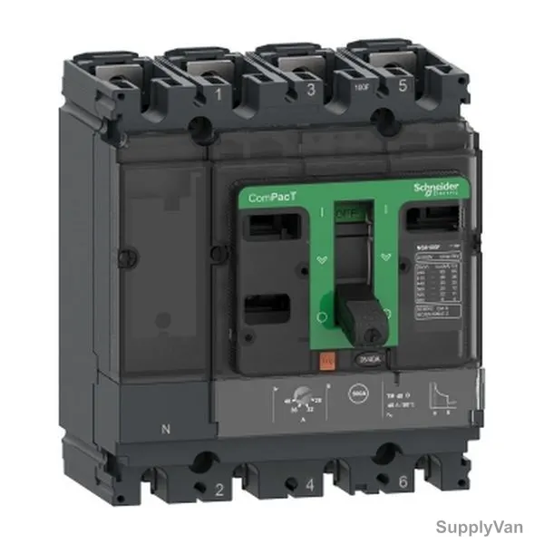 Schneider Electric NSX250F Molded Case Circuit Breaker, C25F6TM250C, ComPacT, 4 Pole, 36 kA, 415VAC, 250A
