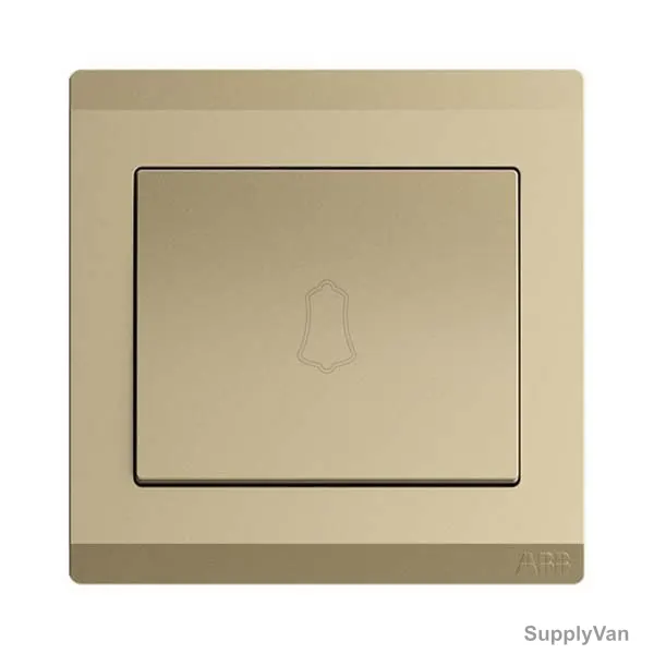 Abb Push Switch With Bell Mark, BL429-PG, Inora, 1 Gang, 1 Way, 10A, Royal Gold