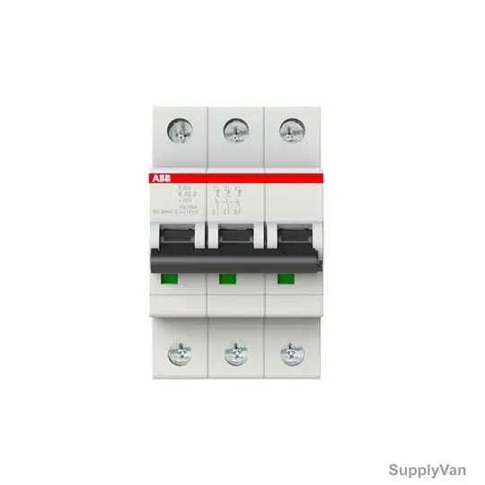 Abb Miniature Circuit Breaker, S203-K40, 400VAC, 3 Pole, 40A