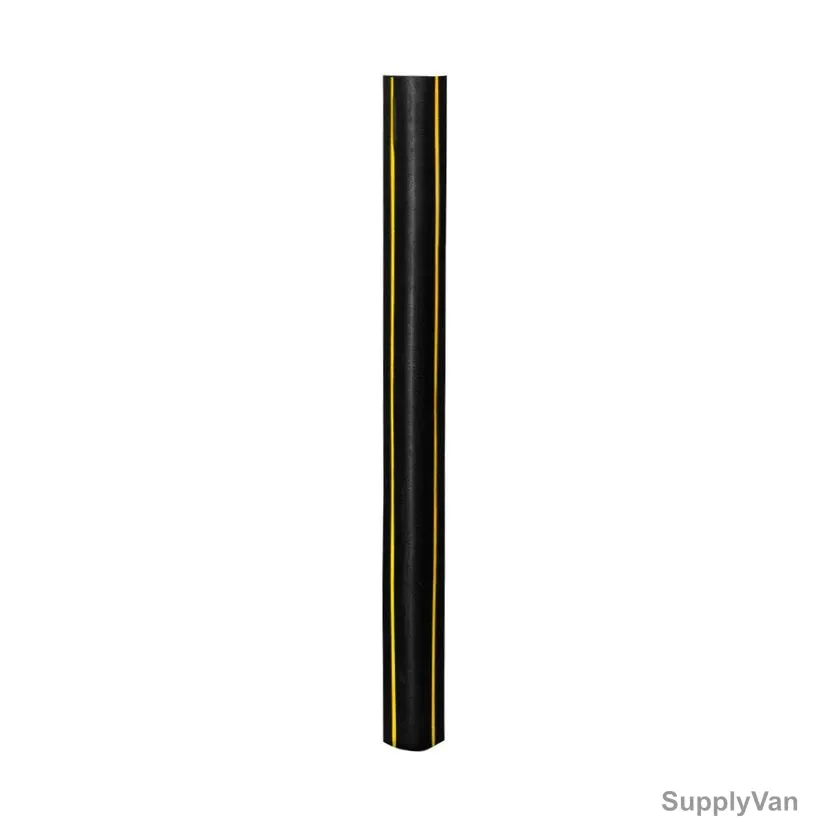 Warrior Corner Guard With GI Clip and Yellow Strip, Rubber, 100MM x 100MM Wing Size, 1 Mtr Length, Black