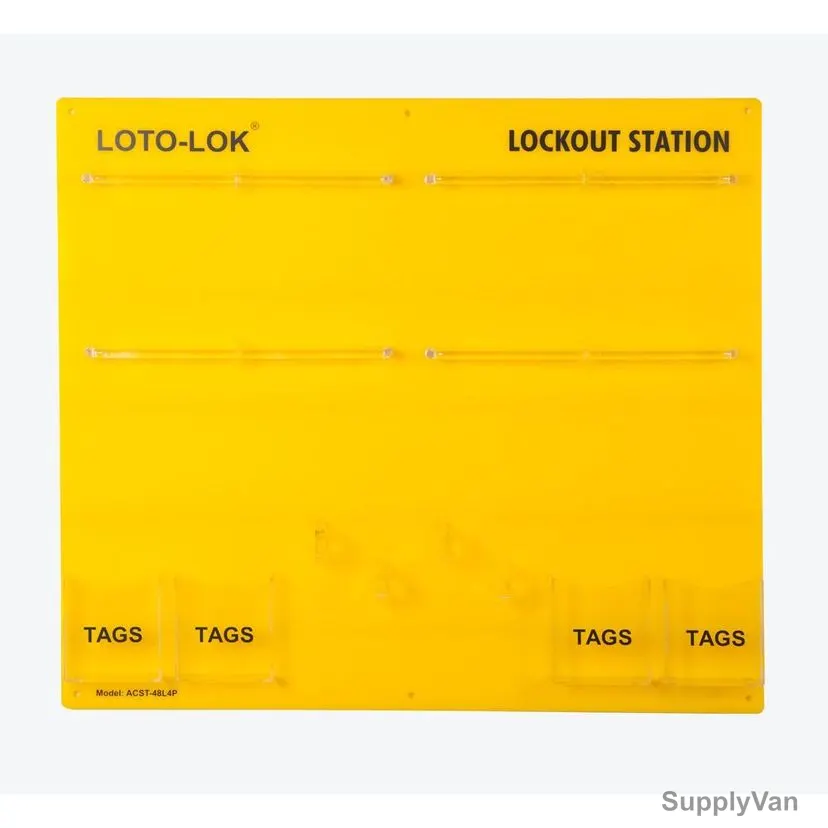 Loto-Lok Lockout Station, LS-ACST-48L4P-EB, 685 x 604MM, Yellow
