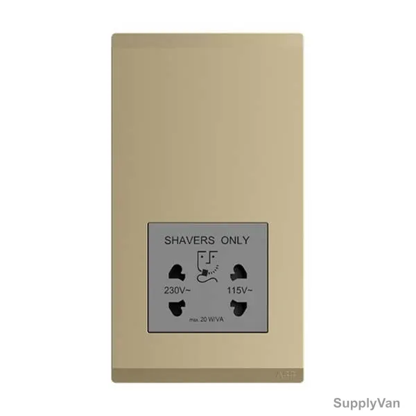 Abb Shaver Socket, BL401-PG, Inora, 115-230V, Royal Gold