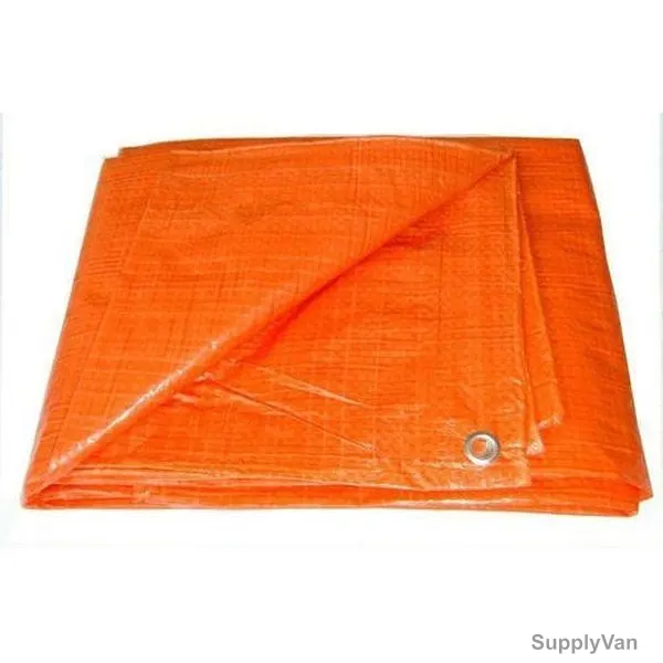 Tarpaulin Sheet, Plastic, 60 x 60 Feet, Orange/Silver