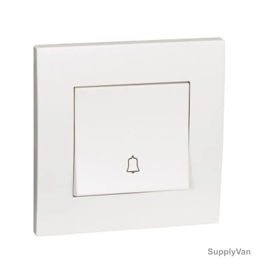 Schneider Electric Bell Press Switch With Bell Icon, KB31BPB, Vivace, 1 Gang, 10A, 250VAC, White