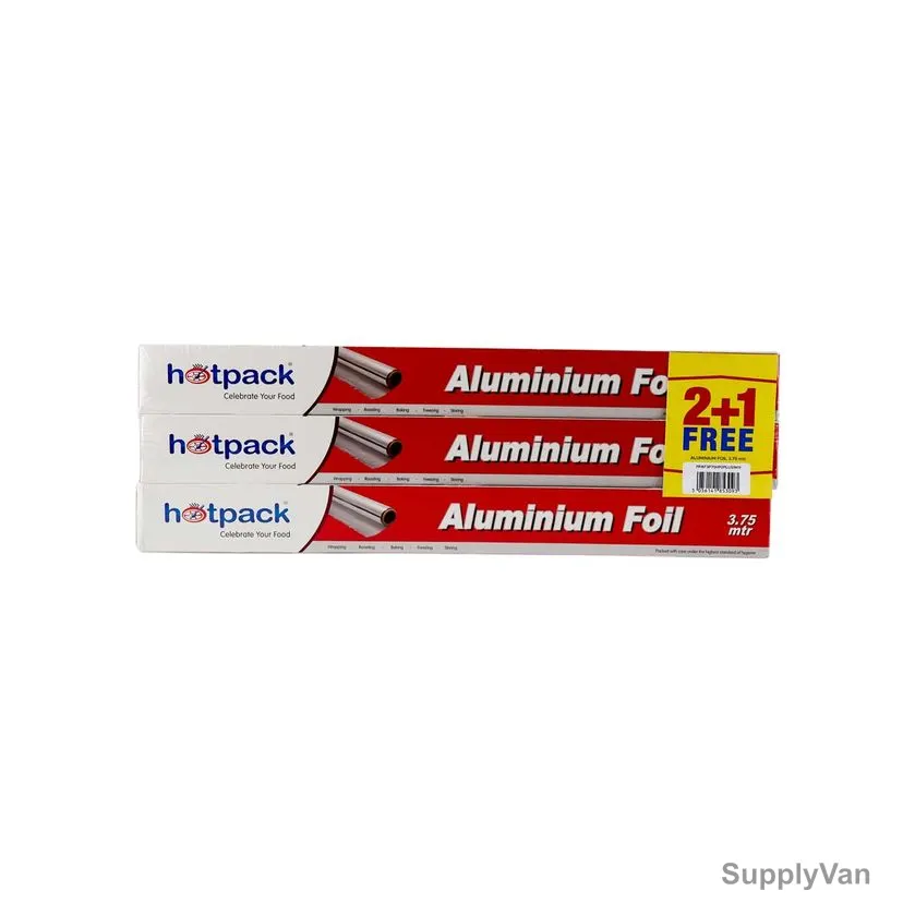 Hotpack Aluminium Foil, PPAF3P75HP2PLUS1M11, 3.75 Mtrs Length, Silver, 2+1 Free