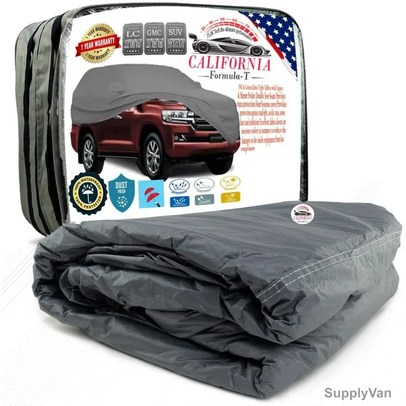 California Formula-T Car Body Cover For Honda CRV SUV 4X4, Cotton/PVC, Black