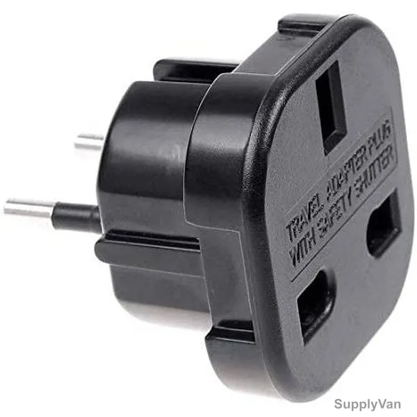 UK to EU AC Power Plug Adapter, GH8102B, 240V, Black, 10 Pcs/Pack