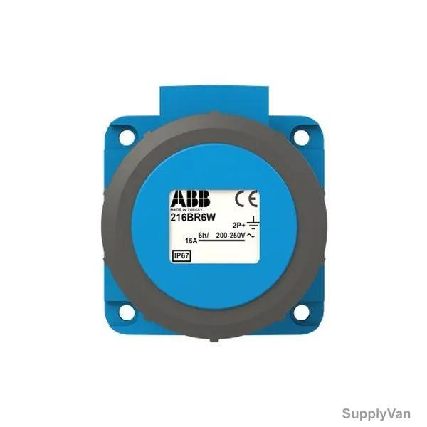 ABB Pin and Sleeve Connector, 216BRA6W, 3 Pole, 16A, Blue and Grey
