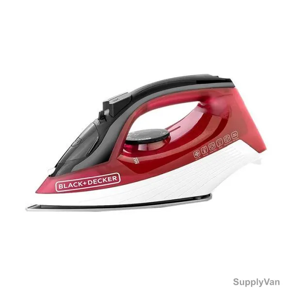 Black and Decker Steam Iron, X1550-B5, 1600W, Red and White