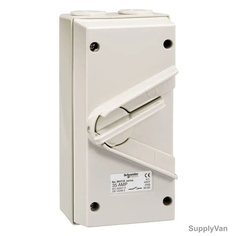 Schneider Electric Surface Mount Isolating Switch, WHT35-GY, Kavacha, 3P, 35A, 440V