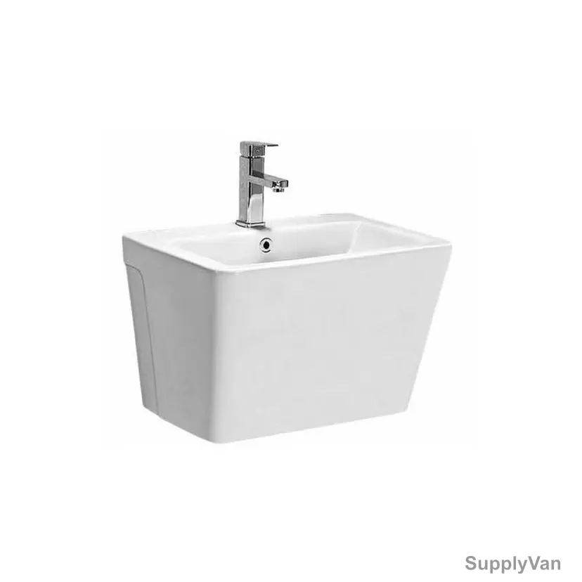 Sonet Wall Hung Basin, 7057, Quadra, Ceramic, 38CM Height x 56CM Width x 44CM Length, White