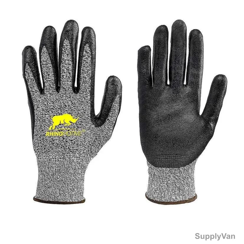 Rhinomotive Versatile Cut Resistant Glove, R1307, Size9, Black/White