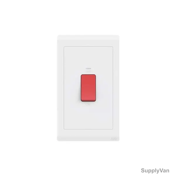 Abb DP Switch With Neon, BL143, Inora, 1 Gang, 1 Way, 45AX, White