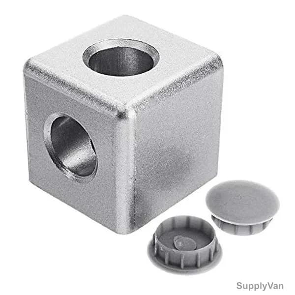 Extrusion Corner Cube Connector, 45 Series, Aluminium, 45 x 45MM, Grey, PK2