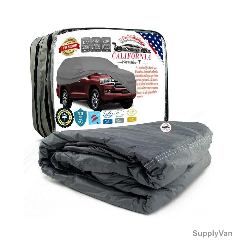 California Formula-T Car Body Cover With Hand Gloves For Skoda Kushaq, Cotton/PVC, Black