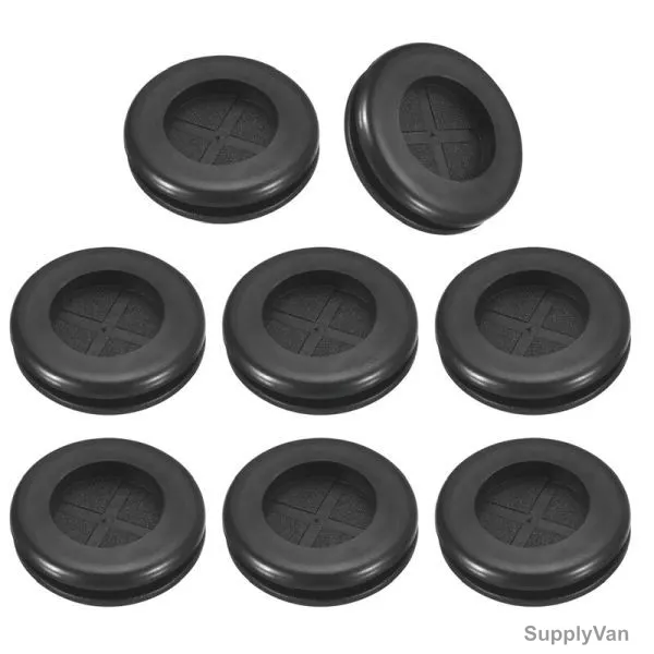 Close Type PVC Rubber Grommet, 20MM Hole Dia, Black, 100 Pcs/Pack