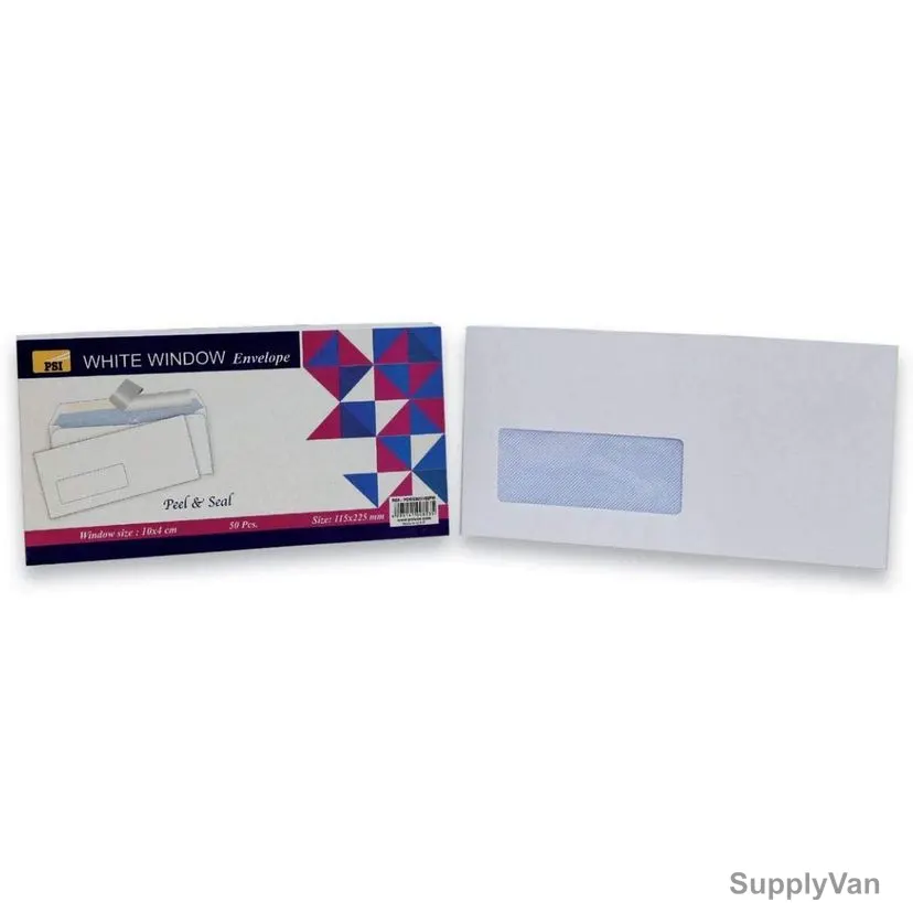 PSI Window Envelope, 115 x 225MM, 80 Gsm, 50 Pcs/Pack