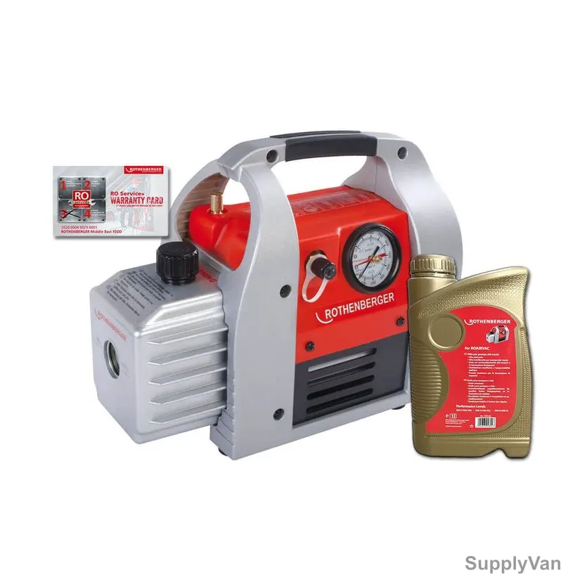 Rothenberger Vacuum Pump With 1 Ltrs Mineral Based Oil, 1700-62, 230V, 3 CFM, 2 Pcs/Set
