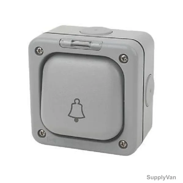 Novex Bell Push Switch, NV017WPO, Oxford, 240V, 1 Gang, 20A, Grey