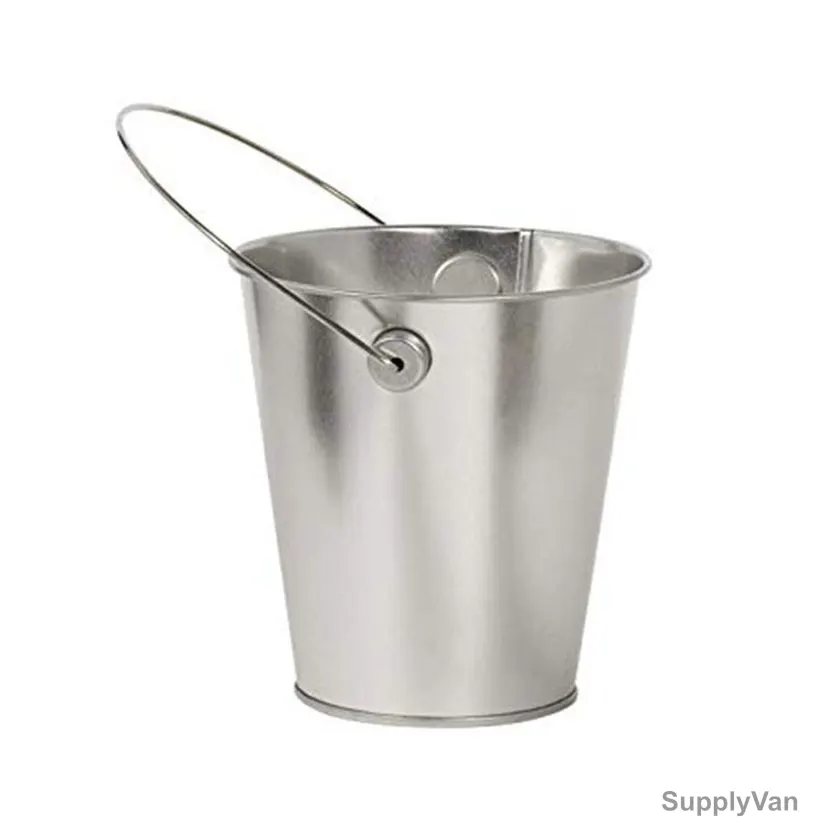 Metal Bucket With Handle, 4.5 Inch, Silver