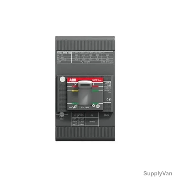 Abb Moulded Case Circuit Breaker, XT1C-160-TMD, 3 Pole, 690V, 100A, 25kA