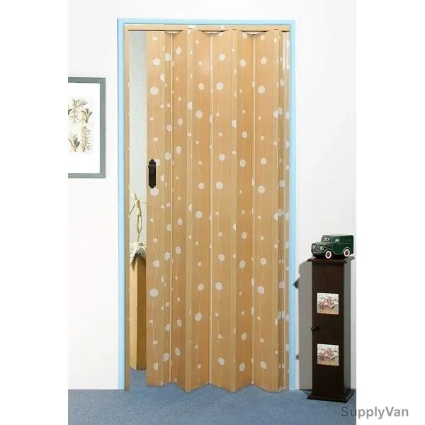Robustline Folding Door Sliding, Polyvinyl Chloride, Cream and White